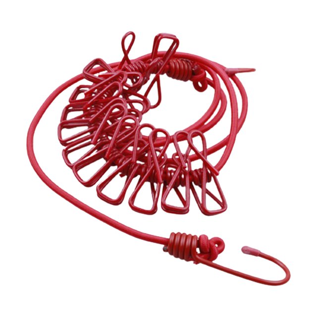 Tendedero, cordón de lavandería elástico en la playa, colgador esencial para secar la ropa, cuerda elástica de secado portátil, tendedero de viaje Rojo Gloria tendedero