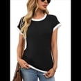 thumbnail image 1 of Camisetas de Corta para Mujer, Color Negro, Talla L, 1 of 7