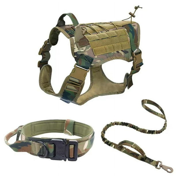 Collar táctico para perro, correa táctica para el pecho y la espalda, correa para perro grande, collar táctico para perro