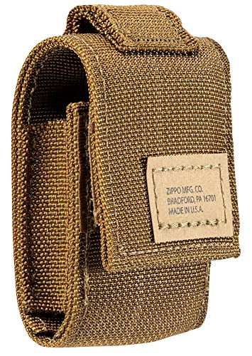 Zippo Coyote Tactical Pouch and Black Crackle Windproof Lighter Gift Set, Tan, One Size