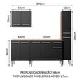 thumbnail image 3 of Cocina Integral Madesa Emilly Sing 201cm Marrón/Negro, 3 of 5