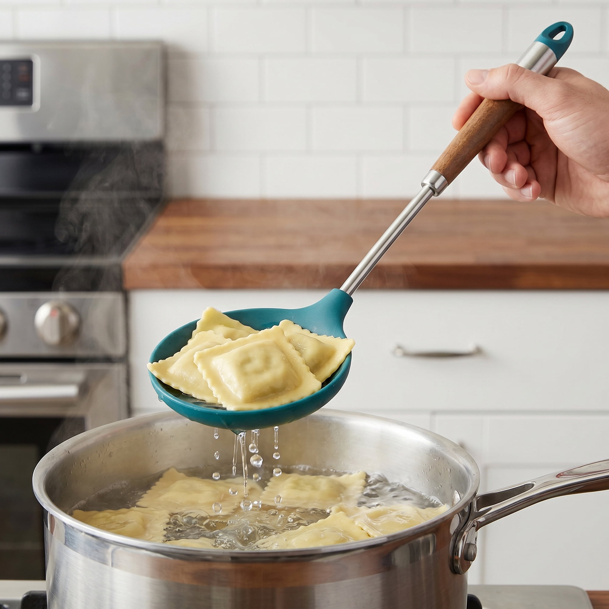 Unique Bargains Silicone Non Stick Cookware Heat Resistant Scoop Spoon B 15.6"x4.3"