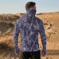 thumbnail image 4 of Sun Hoodies for Men Raglan Colorblock Camo Sunshirts with Mask, Quick Dry UPF 50+ Lightweight Uv Protection Long Sleeve Fishing Shirt Light Purple Xl, 4 of 5