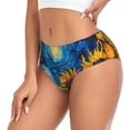 thumbnail image 2 of Balery Starry Night Sunflower Field Ropa Interior de Algodón para Mujer con Dibujo – Braguitas Cómodas y Elásticas, Estilo Clásico-4X-Large, 2 of 6
