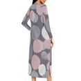 thumbnail image 4 of Women Fleece Zip Robe Long Sleeve Flannel Nightgown Warm Plush Sleepwear Floral Print Loungewear Winter Dress, 4 of 8