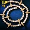 18K Gold filled necklace Ice Out Hip Hop Rope Chain for men