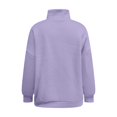 thumbnail image 5 of ManxiVoo Women's Long Sleeve Half Zip Pullover Sweatshirt Lightweight Loose Fit for Casual Daily Wear and Outdoor Activities XXL Size Purple, 5 of 9
