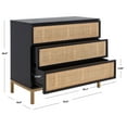 thumbnail image 6 of SAFAVIEH Zadie 3 Drawer Rattan Chest, Black With Natural Rattan/Gold Legs (34 in. W x 18 in. D x 30 in. H), 6 of 16