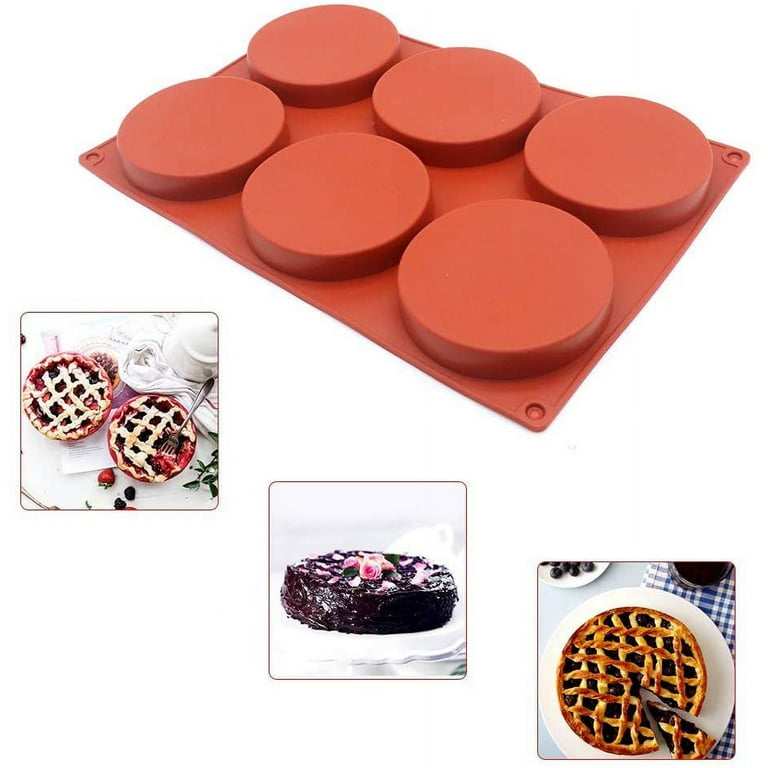 Versatile Round Silicone Mold - Perfect for Cakes, Tarts, Mousses, and  Coasters - 6 Cavities 