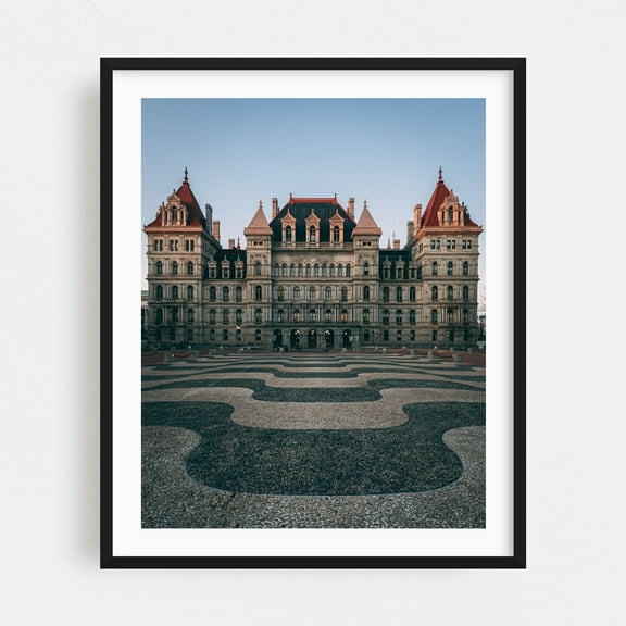 New York State Capitol 01 - Albany New York Photography Black Framed Wall Art Print 30 x 40 inches