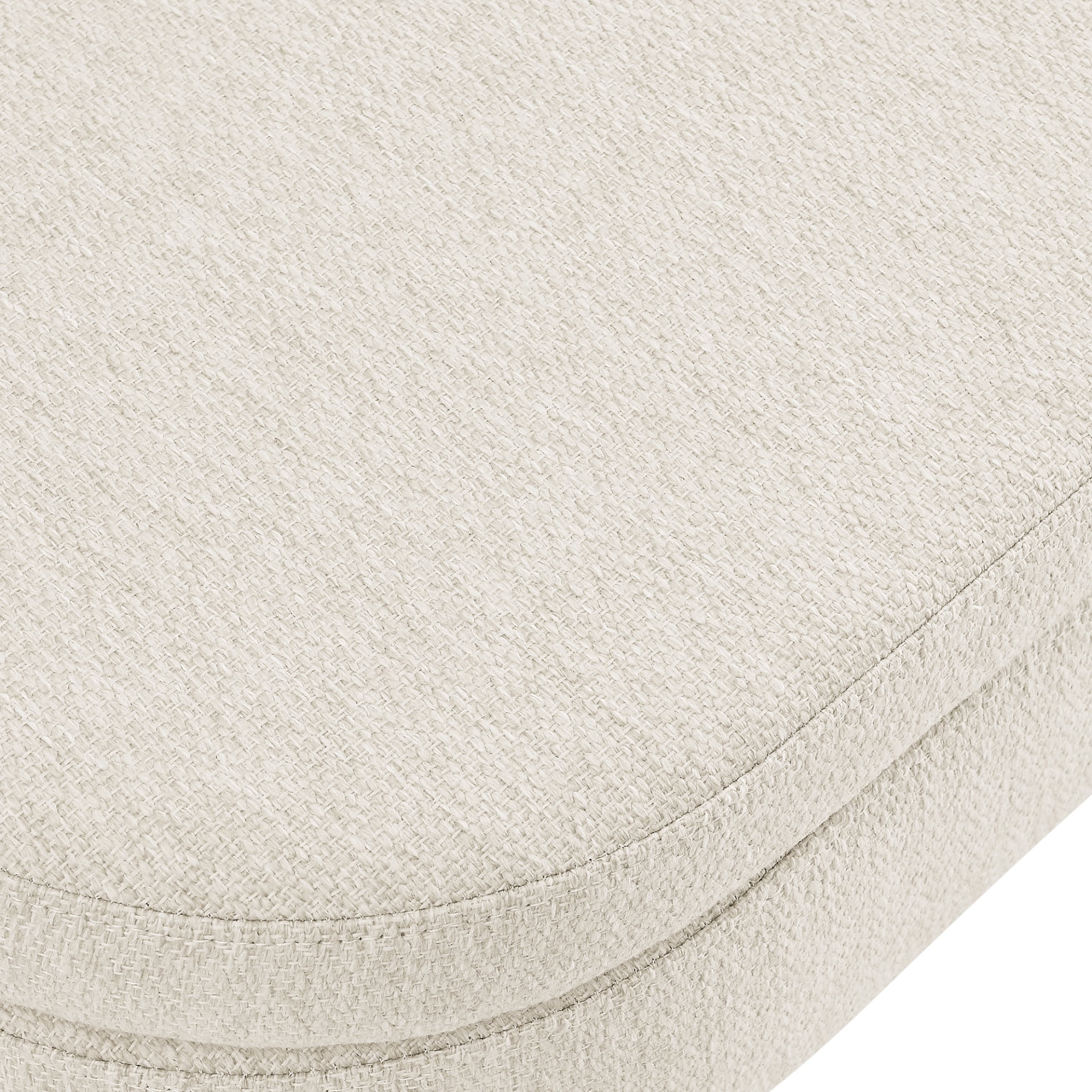 Oval Storage Bench, 43.5" Linen Fabric Upholstered Entryway Bench with Rubber Wood Legs, Ottoman Bench Indoor Bench for Living Room,Bedroom,End of Bed,Entryway(Beige)