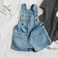 thumbnail image 3 of Actoyo Toddler Girl Boy Jeans Jumpsuit Denim Overalls Summer Shorts 0-6 Years, 3 of 7