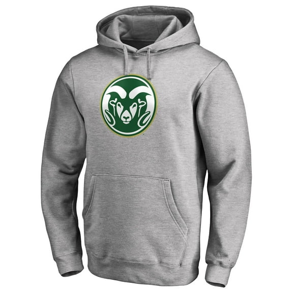 Men's Ash Colorado State Rams Primary Team Logo Pullover Hoodie