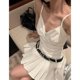 thumbnail image 4 of Vestido mini con cinturón Y2K para mujer, vestido plisado de una pieza con tirantes finos sexy, vestido de fiesta coreano de graduación en blanco y negro, 4 of 5