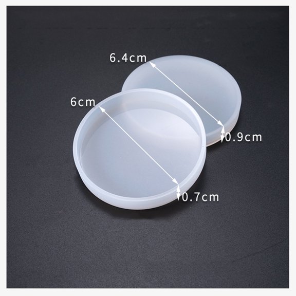 Silicone Molds Resin Casting Molds For UV Resin Epoxy Resin Jewelry Making Flat Round White 6.4x0.9cm Inner Size: 6x0.7cm