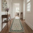 thumbnail image 6 of 5x7 Washable Area Rug with Non Slip Backing Low Pile Lightweight Print Pattern for Living Room Bedroom, Floral Vines, Sage Ivory, 6 of 6