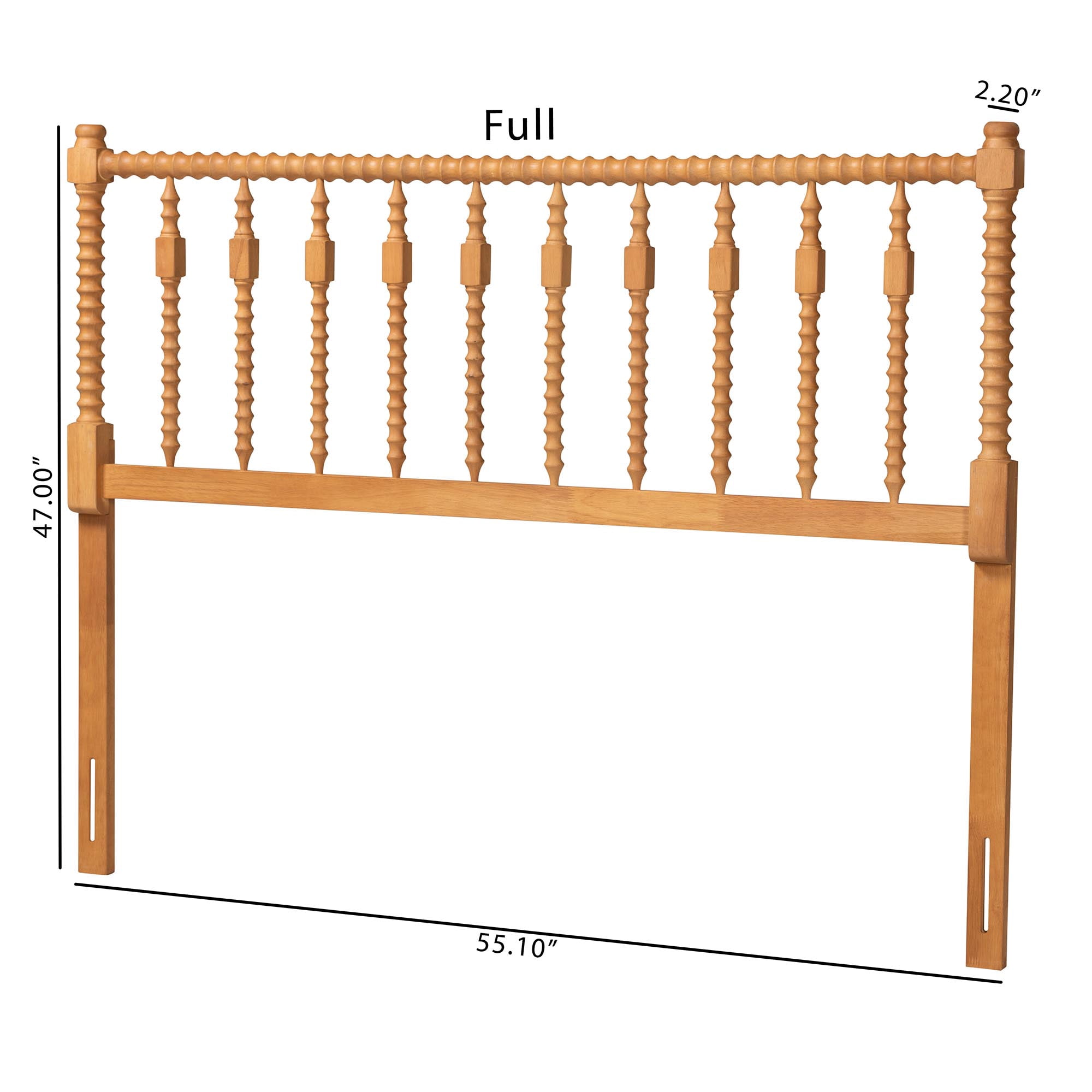 Baxton Studio Juliette Traditional Headboard, Full, Oak Brown