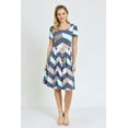 thumbnail image 3 of Chevron Short Sleeve Pleated Dress | 2 Colors | S-3X, 3 of 10