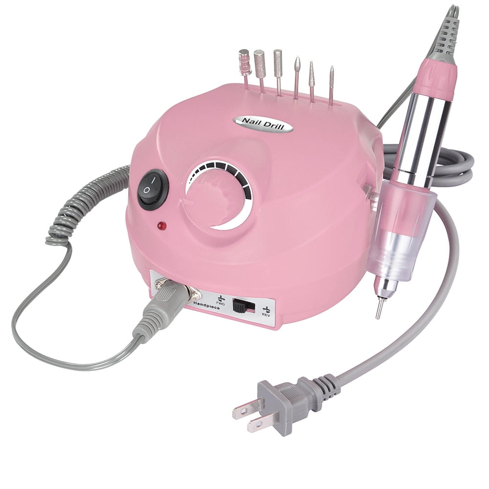 Electric Acrylic Nail Drill Manicure Pedicure Kit Pedal File Buffer Set