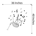 thumbnail image 4 of Music Wall Decal Bagpipe Silhouette with Heart and Musical Notes Bedroom Wall Decal for Children Instrument Cute Themed Room Décor - Size: 36 In x 40 In, 4 of 5