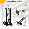 thumbnail image 3 of Costway 3-in-1 Convertible Hand Truck with 4 Rubber Wheels 1000 lbs Max Load Capacity, 3 of 10