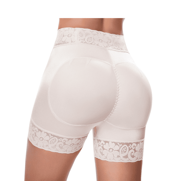 Faja Colombiana Tipo Short Levanta Pompa para Mujer. Marca Velvet, 100% Colombiano. Beige XS