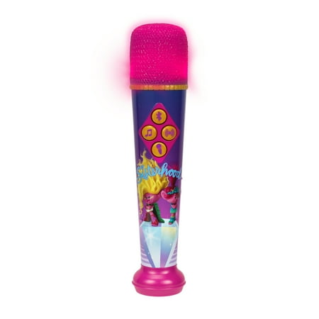 eKids Trolls Band Together Karaoke Microphone for Kids, Bluetooth Microphone Includes Built-in Music and Light Show, Designed for Fans of Trolls Toys
