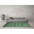 thumbnail image 3 of Ahgly Company Indoor Square Southwestern Turquoise Blue Country Area Rugs, 4' Square, 3 of 4