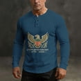 thumbnail image 5 of Usa 250th Anniversary Merchandise, 4th of July Shirts for Men Patriotic Long Sleeve Tops Eagle Print Shirt Button Up Henley Pullover, 5 of 8