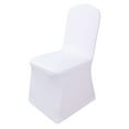thumbnail image 2 of Awdenio 1pcs Housses de Chaise Plates Blanches en Lycra Spandex pour Mariage Fête A, 2 of 5