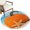 Pumpkin Orange, Ocean Blue, Sand, Azure, variant on Round Area Rugs 4Ft, Pumpkin Coastal Non-Slip Washable Circle Rugs Carpet, Thanksgiving Fall Beach Starfish Indoor Outdoor Rug Floor Mats Throw Runner for Bedroom Living Room Bathroom