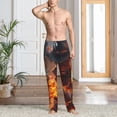 thumbnail image 5 of Vsdgher Western Fire Cowboy Print Mens Pajama Pants Sleep & Lounge Pants, PJ Bottoms With elastic waistb and Pockets, 5 of 5
