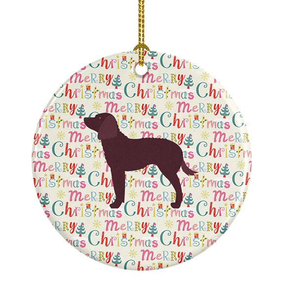 American Water Spaniel Merry Christmas Ceramic Ornament 2.8 in x 2.8 in