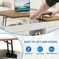 thumbnail image 3 of Dextrus 48" Farmhouse Lift Top Coffee Table with Sliding Barn Door, 3 of 5