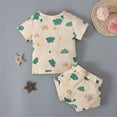 thumbnail image 4 of IROINNID Toddler Summer Short-sleeve Cactus Print Top + Shorts Children Two-piece Set for Boys Girls 3-4 Years, 4 of 8