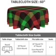 thumbnail image 3 of Christmas Plaid Tablecloth Round 60 Inch Table Cloth Cover Mat Holiday Party Decoration for Dining Room Home Kitchen Picnic, 3 of 6