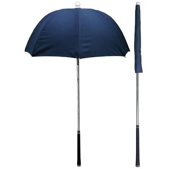 RainStoppers W058N Navy Golf Bag Deflector Umbrella with Golf Grip Handle, 3 Piece