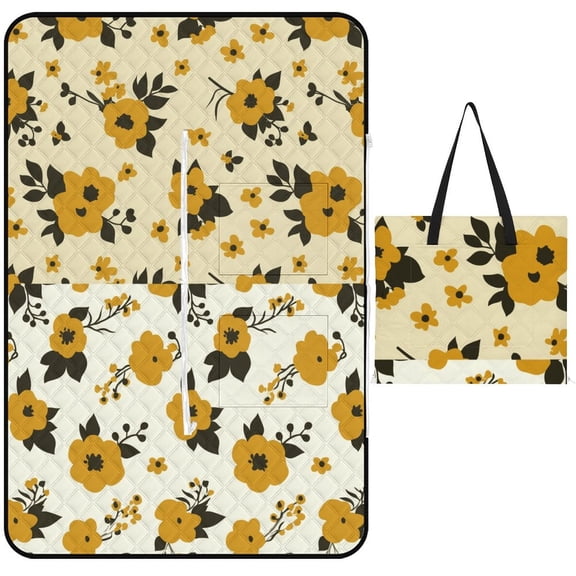 Colorful Floral Bohemia Waterproof Picnic Blanket with Foldable Zipper, Suitable for Outdoor Use, Suitable for Travel, Camping, Beaches, Parks, Grasslands, Picnic Blanket Accessories