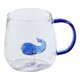 thumbnail image 1 of Taza de vidrio hecha a mano con forma de animal y planta, taza de agua, linda taza para café, leche y asa colorida., 1 of 8