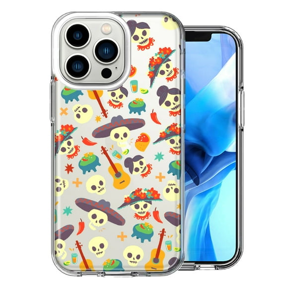 MUNDAZE For Apple iPhone 13 Pro Day Of The Dead Design Double Layer Phone Case Cover