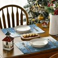 thumbnail image 4 of mubwai Xmas Trees Winter Placemats Set of 4, 12x18 Inch Seasonal Blue Christmas Table Mats for Party Kitchen Dining Decoration, 4 of 7