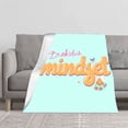 thumbnail image 2 of Durable Soft & Warm Flannel Blanket - Whimsical Light Blue Design with Playful Orange Text Perfect for Sofa Travel Bed & Chair, 2 of 7
