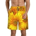 thumbnail image 2 of Uemuo 3D Sunflowers Pattern Men's Swim Trunks Hawaiian Beach Bathing Suit Swimsuits Beach Quick-Dry Shorts with Pockets-3X-Large, 2 of 9