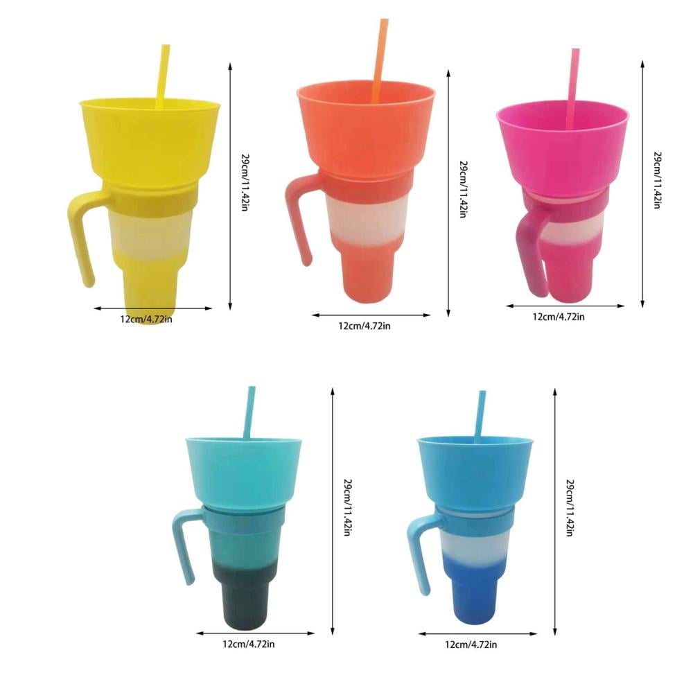 Grace - Snack Cup With Handle & Straw - MULTIPLE COLORS!