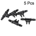 thumbnail image 2 of Barb Drip Pipe Connector 4mm and 8mm Inner Diameter Hose Fitting 4 Way for Garden Irrigation System, Plastic 5pcs, 2 of 4