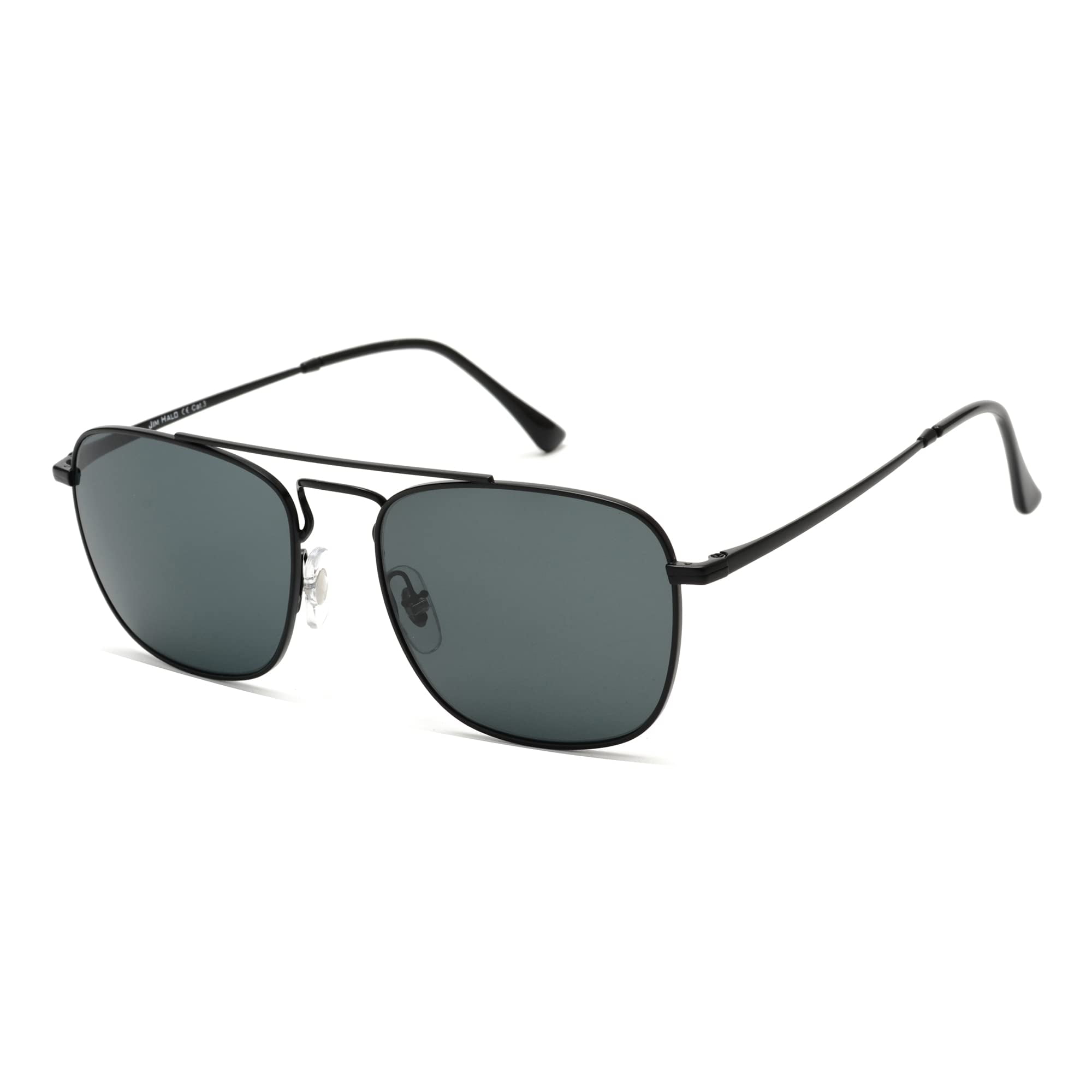 JIM HALO Retro Square Aviator Sunglasses Premium Glass Lens Flat Eyewear Men Women (Black / Grey) - Walmart.com