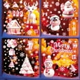thumbnail image 5 of Merry Christmas Window Clings, Pink Santa Claus Xmas Snowman Flowers Stickers Decals Decor, Winter Snowflakes Holiday Party Home Kitchen Decorations Christmas Window Stickers, 5 of 6