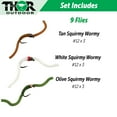 thumbnail image 5 of Thor Outdoor 9 Pc Squirmy Wormy Set, Tan-White-Olive Size #12 - Barbless Wet Worm Fly Fishing Flies for Trout, Panfish, Bass, 5 of 8