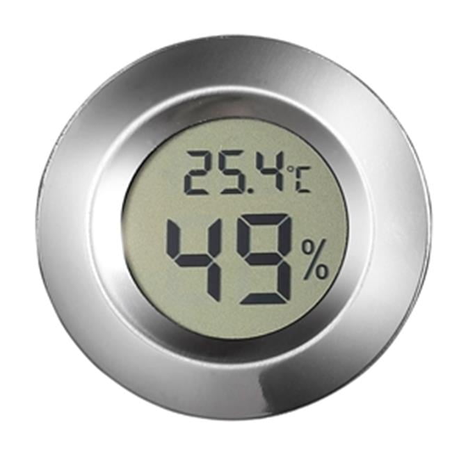1136 Caliber IVR 4R Silver Round Digital Hygrometer & Thermometer 