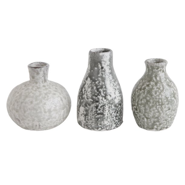 Distressed Grey Terracotta Vases (Set of 3 Sizes)